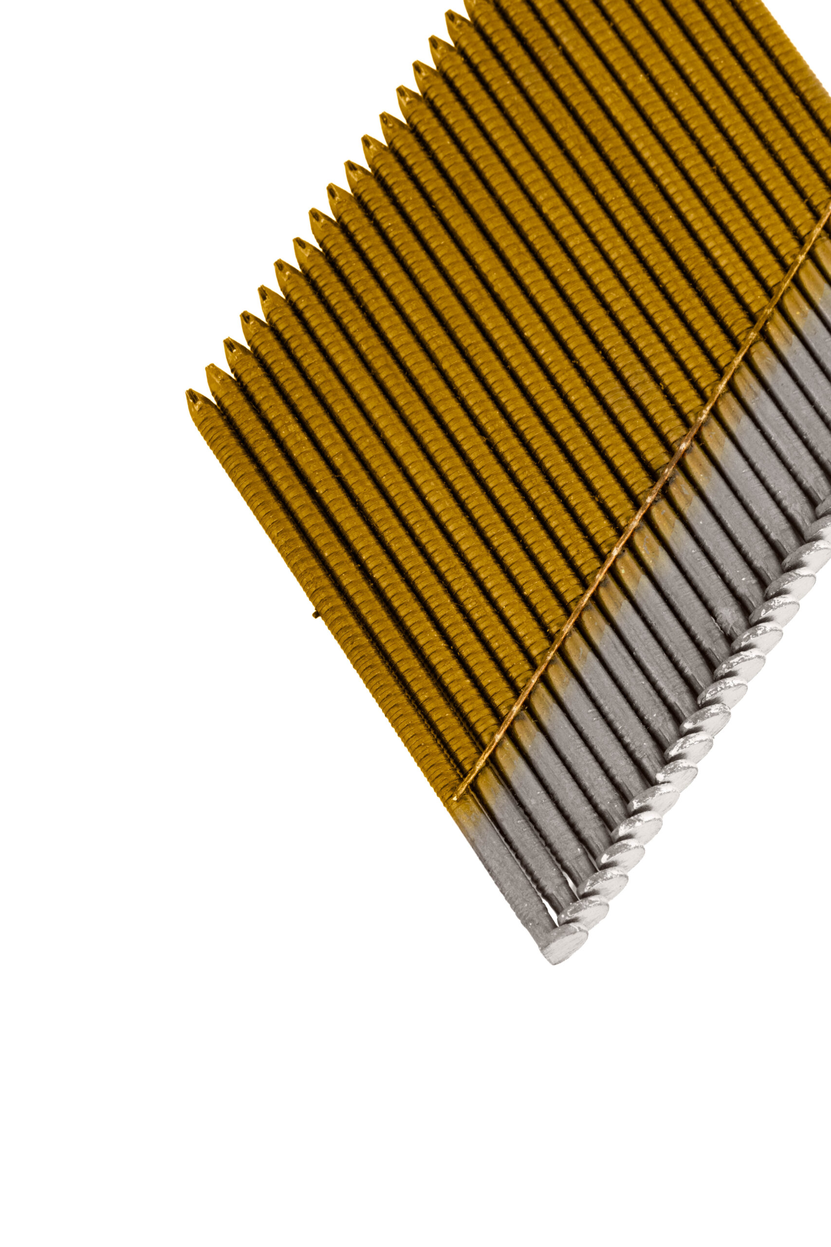 2″ x 0.113 BRIGHT 28-DEGREE ROUND HEAD DIAMOND POINT WIRE STRIP