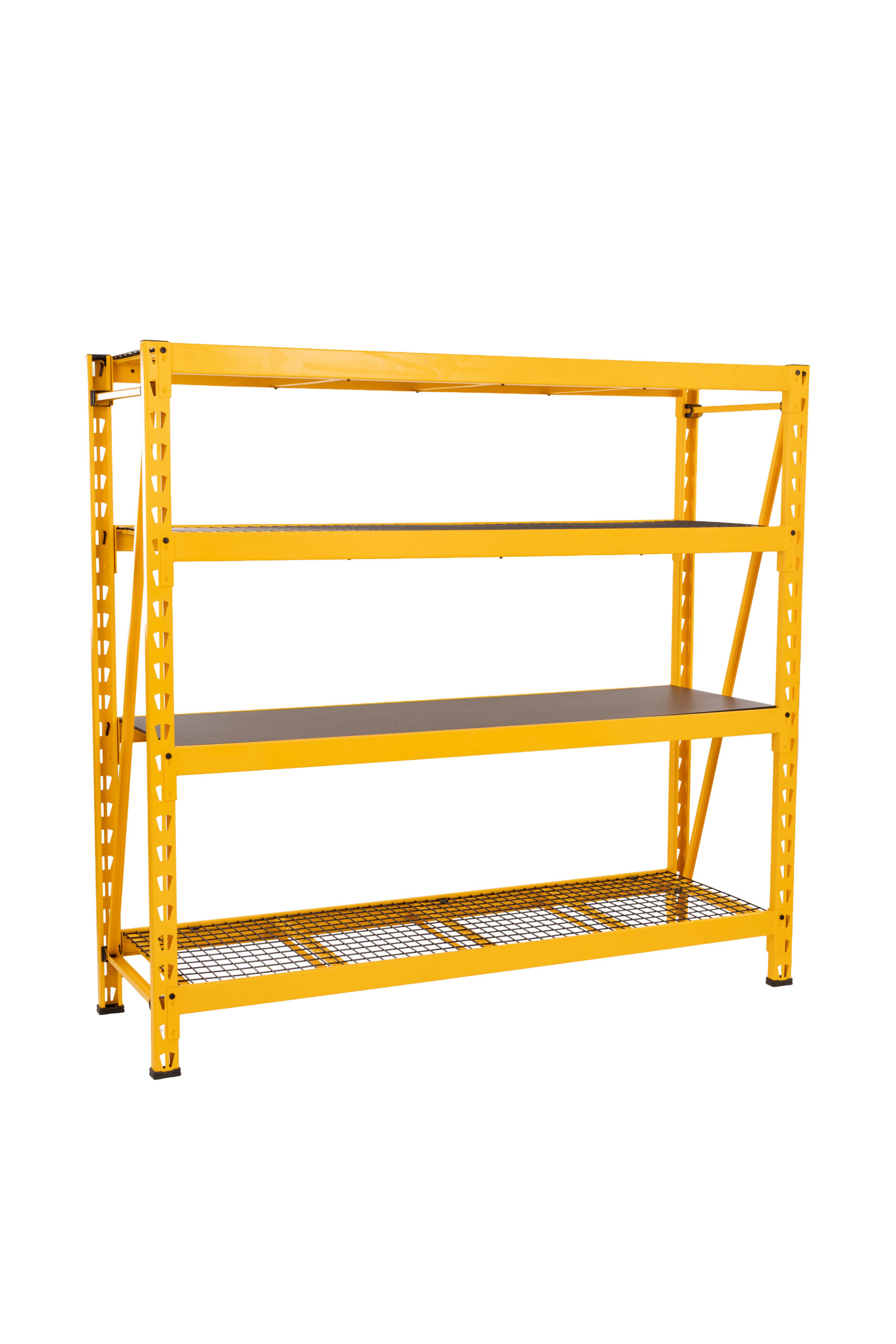 4-Tier Industrial Duty Garage Storage Bolted Shelving Unit-77W x 72H x 24D – 1500lbsLoad Capacity